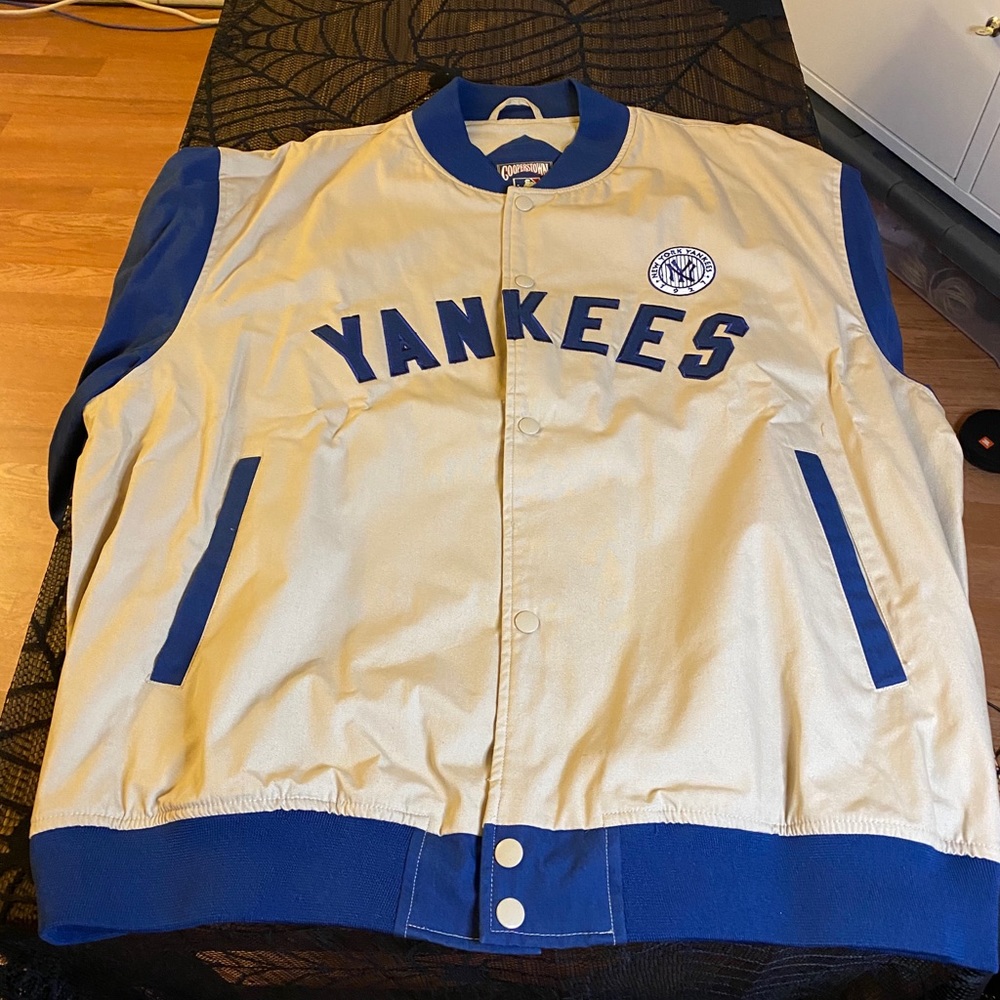 Majestic Blue and Cream Yankees Jacket